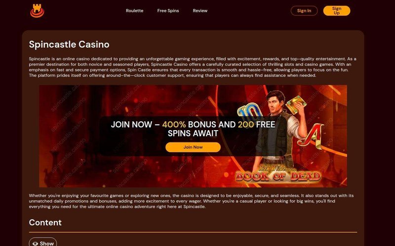 Unlock the Thrills of Spin Castle Casino in the UK Today - overview